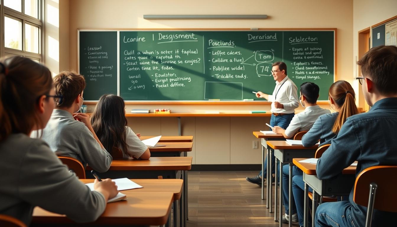 Student using a study guide to organize academic notes
