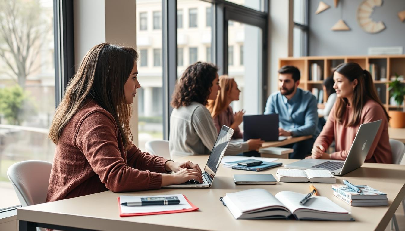 Student using online courses for flexible education