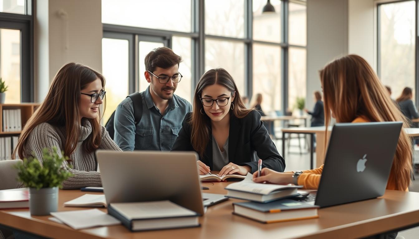 Structured study materials and learning resources on a desk